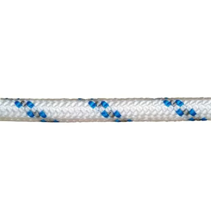 Cuerda poliester trenzada blanco / azul 5 mm. bobina 200 m.