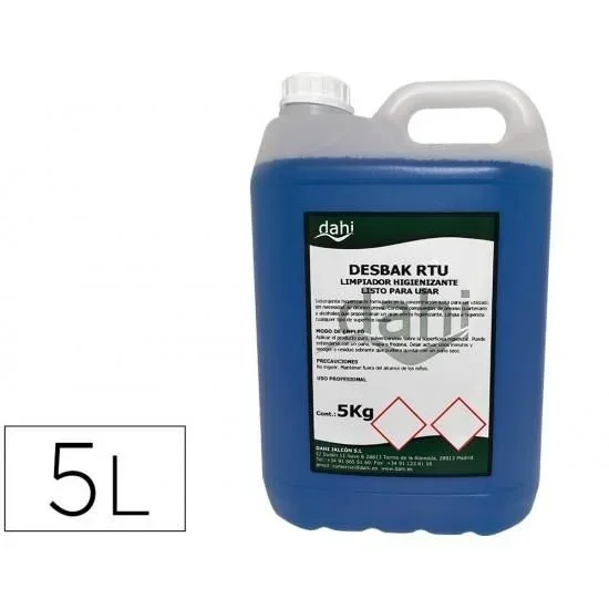Dahi limpiador higienizante desbak azul garrafa 5l