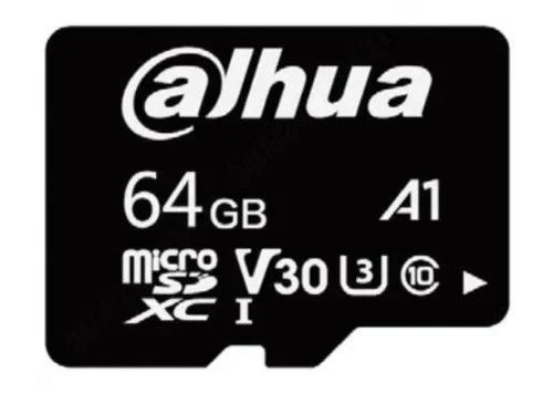 DAHUA 64GB ENTRY LEVEL VIDEO SURVEILLANCE MICROSD CARD READ SPEED UP TO 100 MB/S WRITE SPEED UP TO 40 MB/S SPEED CLASS C10 U3 V30 A1 (DHI-TF-L100-64GB)
