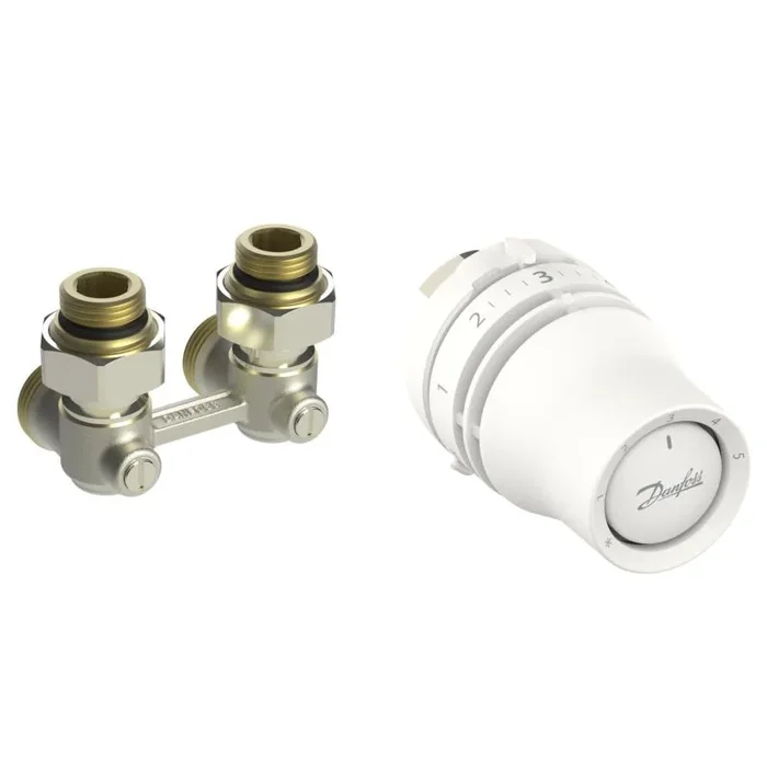 Danfoss Redia 015G5131 – Juego Combinado de termostato para radiador + válvula en Esquina para radiador con conexión a Suelo y válvula M30