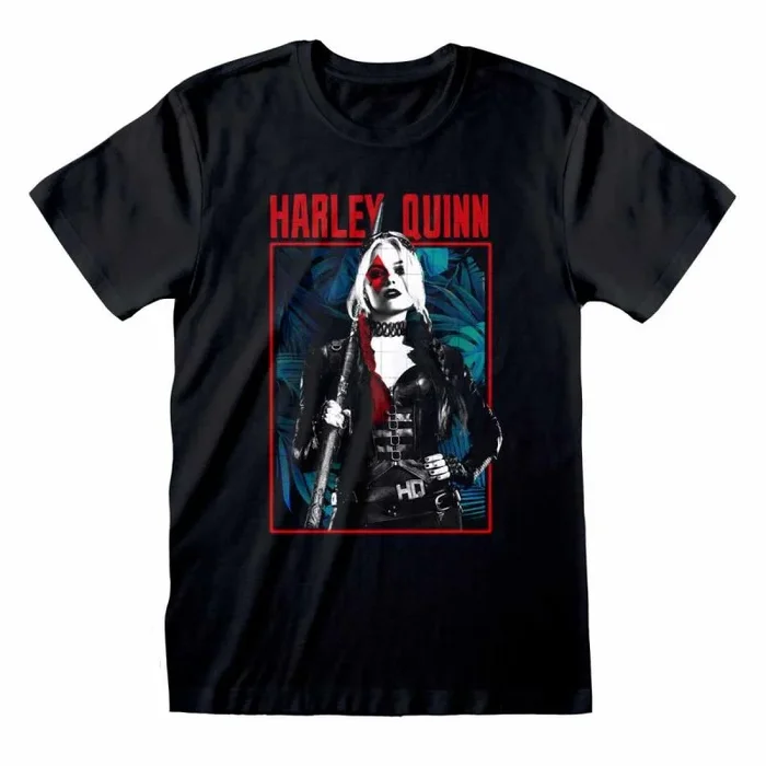 Dc suicide squad – harley b and w (unisex black t-shirt) ex ex large