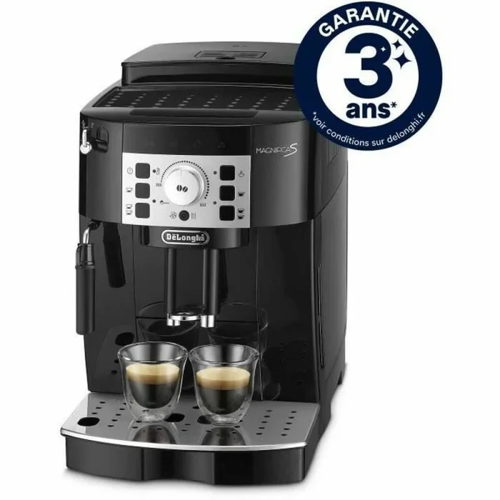De’Longhi Magnifica S ECAM22.140.B, Máquina de Café en Grano Automática con Recetas, Panel de Control Simple, Aroma y Cantidad Personalizables, Espumador Manual de Leche, Botón para 2 Tazas, Negro