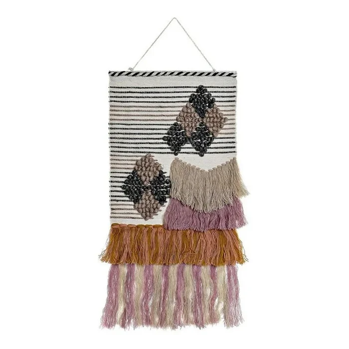 Decoración colgante dkd home decor jute algodón lana (46 x 2 x 110 cm)