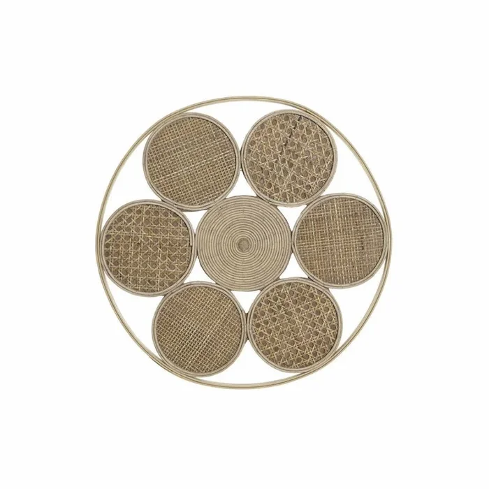 Decoración de pared dkd home decor 45,5 x 2 x 45,5 cm natural
