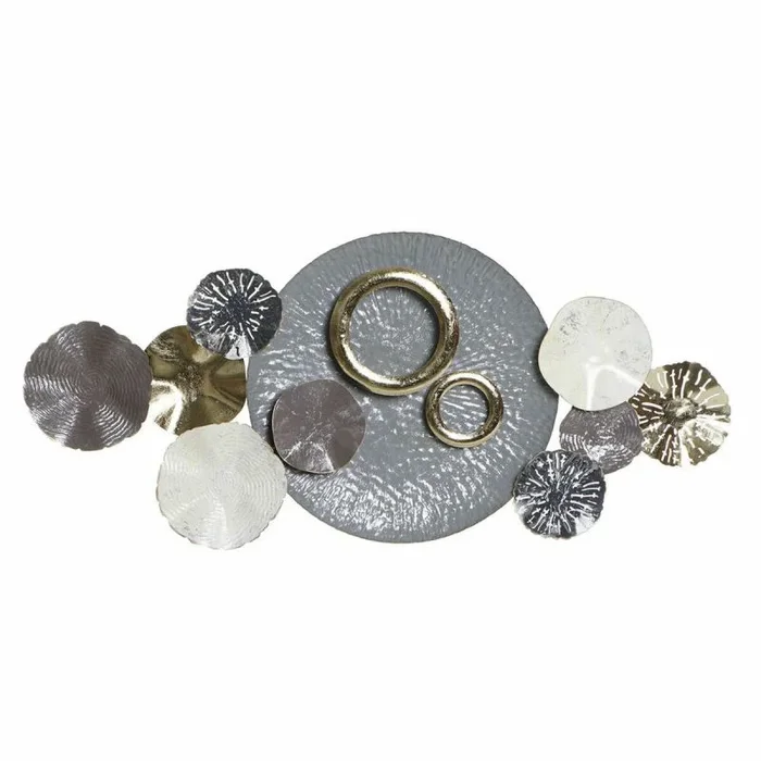 Decoración de pared dkd home decor gris dorado metal (134.6 x 9.5 x 61 cm)