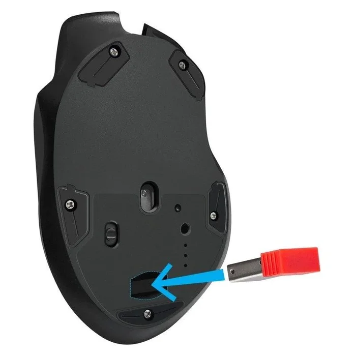 Defender Thunder GM-213 – Ratón inalámbrico para videojuegos con bolsillos laterales, batería de larga duración, iluminación RGB, 5 botones programables, ratón inalámbrico para PC, portátil, ratón