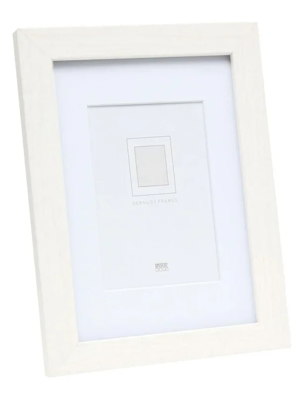 Deknudt Frames S66KF1 P1 – Marco de fotos con paspartú, 20 x 20 cm, para imagen de 13 x 13 cm, color blanco
