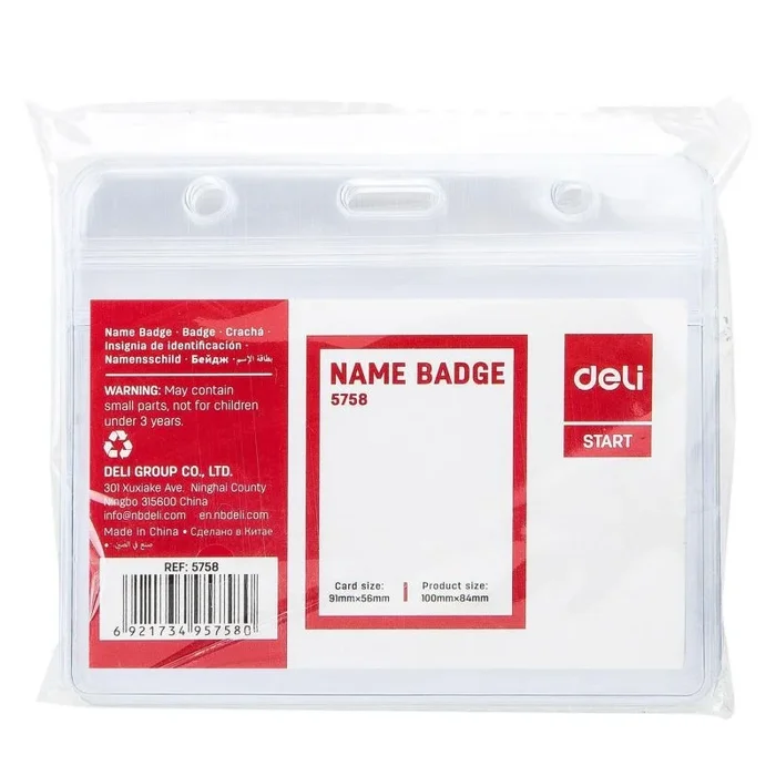 Deli b.10 identificadores pvc horizontal 91x56mm