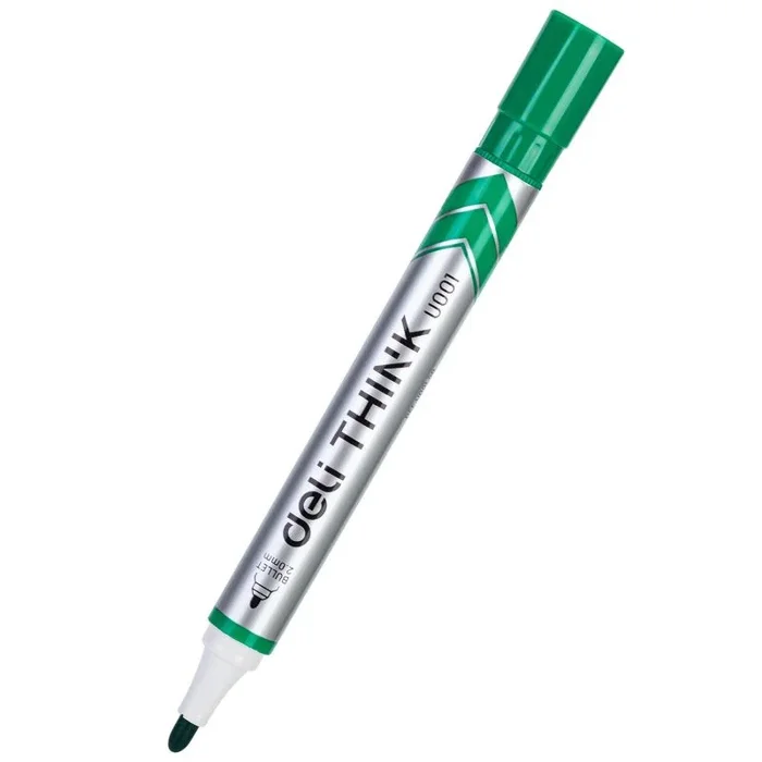 DELI Juego de 5 rotuladores de borrado Think en seco punta redonda de 2,0 mm, color verde