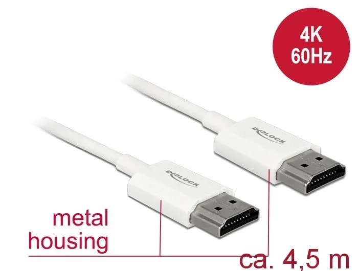 DeLOCK 85139 cable HDMI 4,5 m HDMI tipo A (Estándar) Blanco