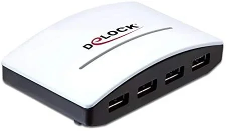 DeLOCK USB 3.0 External HUB 4 Port 5000 Mbit/s Negro, Blanco