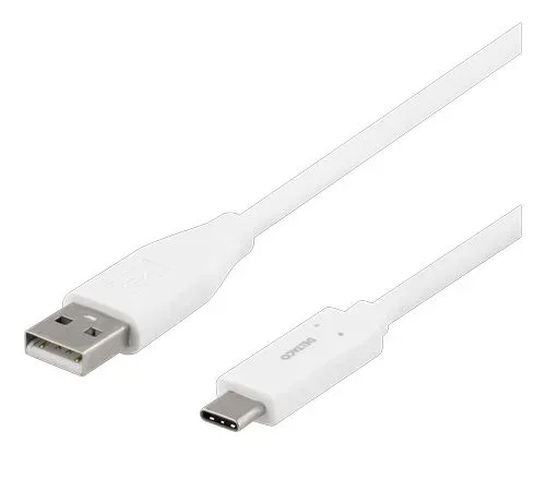 Deltaco USBC-1009M cable USB USB 2.0 1 m USB A Blanco