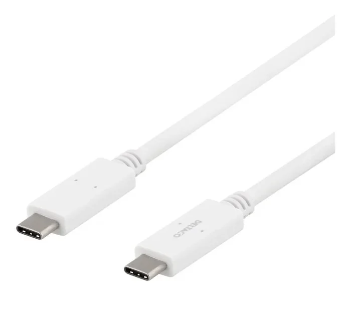 Deltaco USBC-1502M cable USB USB 3.2 Gen 1 (3.1 Gen 1) 1 m Blanco