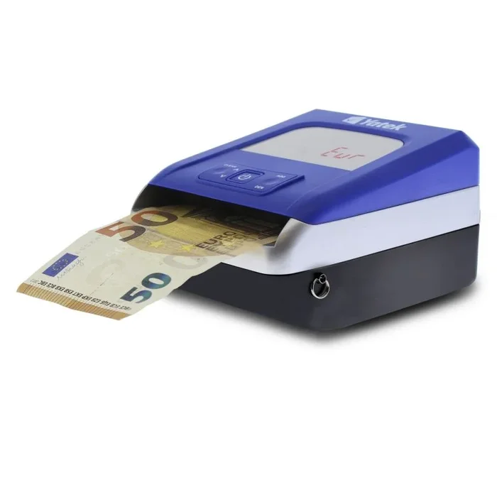 Detector de billetes falsos de Euro Yatek SE-0709B, 5 métodos de detección, actualizable, cable de actualización incluido, cuenta y suma el importe de los billetes, incluye batería de 700 mAh