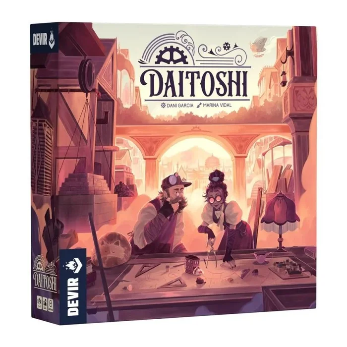 Devir – Daitoshi – Juego de Mesa Estratégico Steampunk | Construcción de Ciudad, Gestión de Recursos y Progreso Industrial | Autor Dani García | para 1-4 Jugadores, Saga Kemushi (BGDAISE)