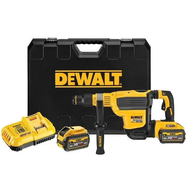 DEWALT DCH614X2-QW – Martillo Electroneumático sin escobillas XR FLEXVOLT 54V SDS-Max 6kg 45mm 10,5J,2 baterías y maletín