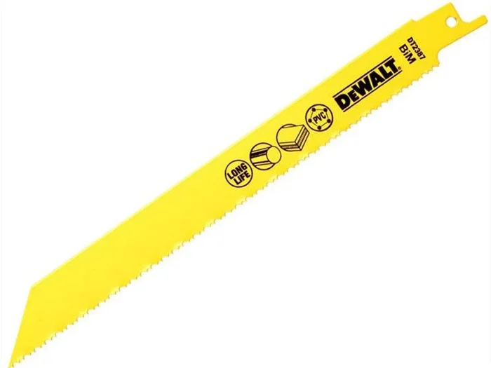 DeWalt DT2387-QZ – Hoja de sierra sable bi-metal, longitud de 203 mm, paso de diente de 1,8-2,5 mm, para plásticos duros y tuberías de 3 a 12 mm de espesor