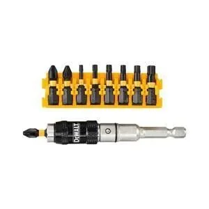 DEWALT DT70578T-QZ – Juego de 10 piezas de Atornillado FLEXTORQ con Soporte de Punta Pivotante, Puntas de 25mm: PH2 x2, PZ2, T10, T15, T20 x2, T25, T30