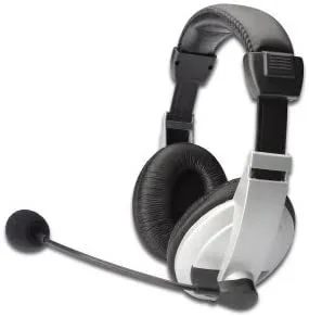 DIGITUS Auriculares Multimedia estéreo Cerrados – micrófono Ajustable – Control de Volumen Integrado – 2 Tomas de 3,5 mm – Cable de 1,8 m de Longitud – Negro/Gris