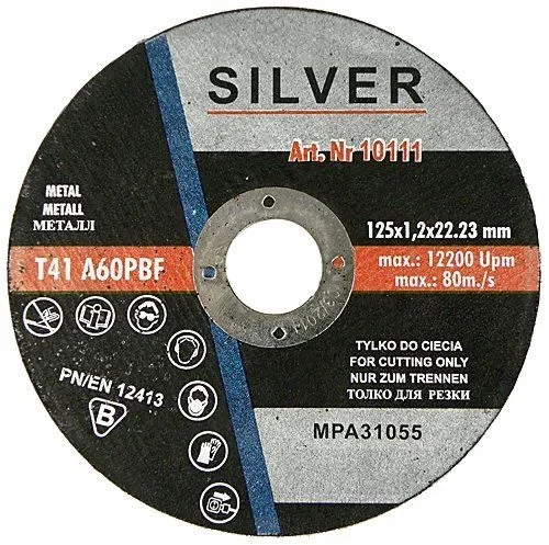 Disco de corte para metal 125 x 1,2 x 22,2 mm, alta precisión, ideal para cortes rápidos y efectivos en metales, alta durabilidad y rendimiento en trabajos exigentes.