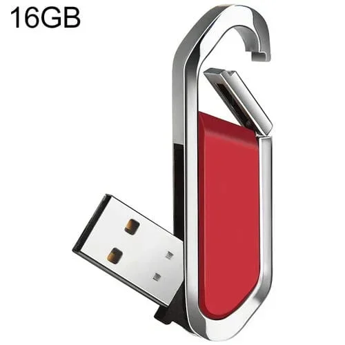Disco Flash USB 2.0 Estilo Llaveros Metálicos 16Gb (Rojo)