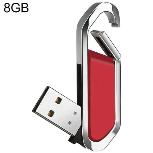 Disco Flash USB 2.0 Estilo Llaveros Metálicos 8Gb (Rojo)