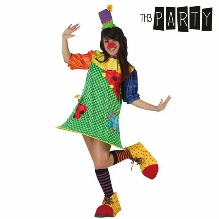 Disfraz para Adultos Multicolor Payasa Circo (2 Piezas) XS/S