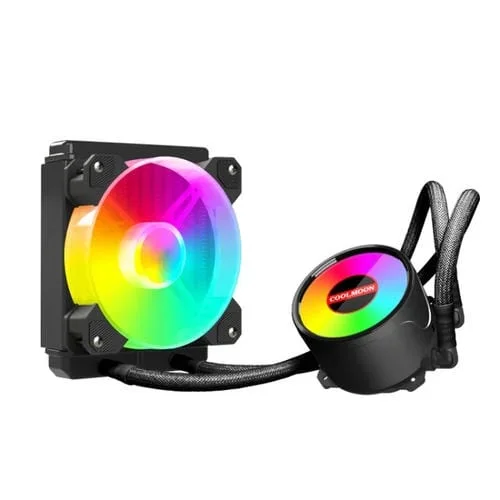 Disipador de Calor para CPU Coolmoon RGB120 5V ARGB Integrado de Una Sola Fila Multiplataforma (Negro)