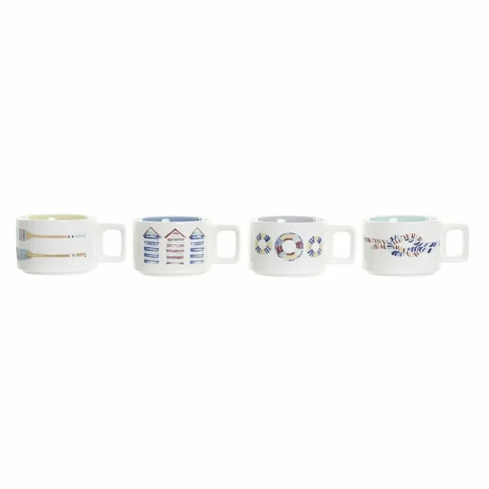 DKD Home Decor Juego de Tazas de café, Dolomita, Multicolor, Estándar