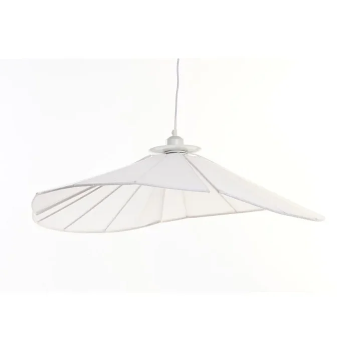 DKD Home Decor Lámpara de Techo de la Marca, Color Blanco, de Lino y Metal (68 x 68 x 21 centímetros) (50 W)