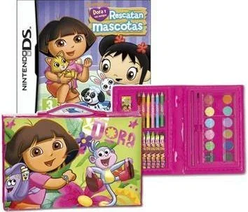 Dora explorada:rescatan mascotas + estuche pinturas (3dsxl/3ds/2ds)