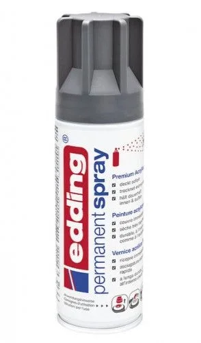 edding 5200 spray permanente – antracita mate – 200 ml – pintura acrílica para pintar y decorar vidrio, metal, madera, cerámica, plástico, lienzo – aerosol, spray acrílico, spray de pintura