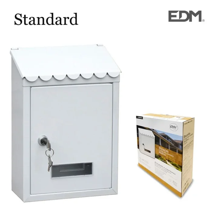 EDM 85804 Buzón de Acero Modelo Standard, Blanco