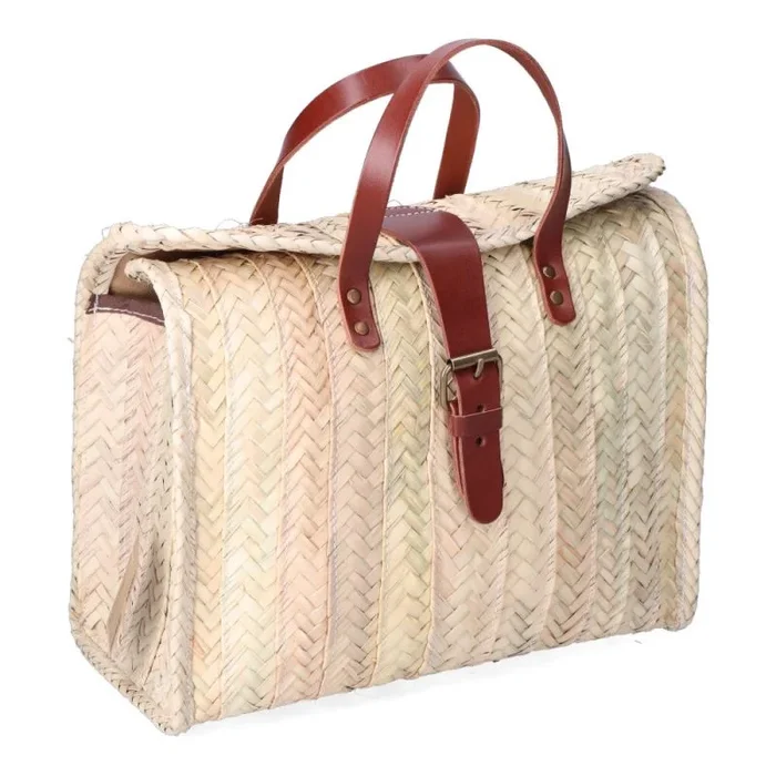 EDM Maletín Milan Hoja de Palma Hebilla Piel 32 x 26 cm