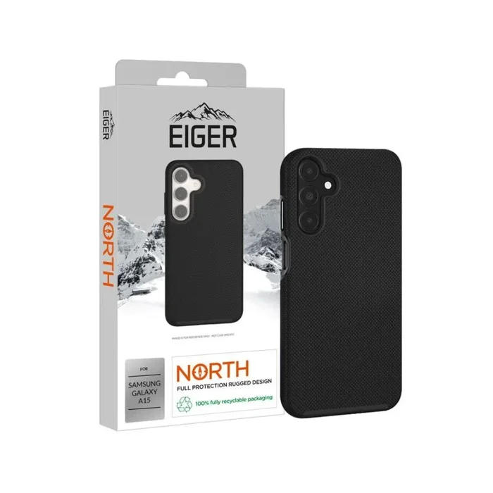 Eiger – Carcasa rígida para Galaxy A15 4G y 5G (policarbonato), color negro