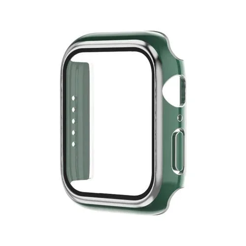 Electroplator de Caja de Reloj PC Two Color para Apple Watch Serie 3/2/1 38mm (Verde+Plateado)