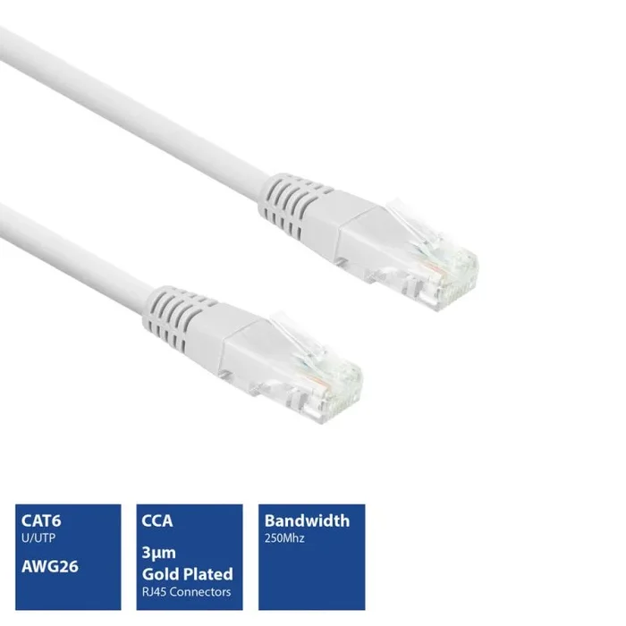 Eminent – cable de conexión de red u/utp cat6 / 2 m / blanco / m-m