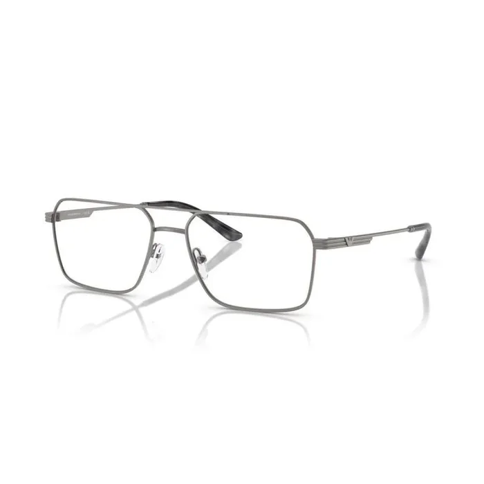 Emporio Armani Marcos cuadrados para gafas graduadas Ea1166 para hombre, Lente mate de plomo/Demo., 57 mm