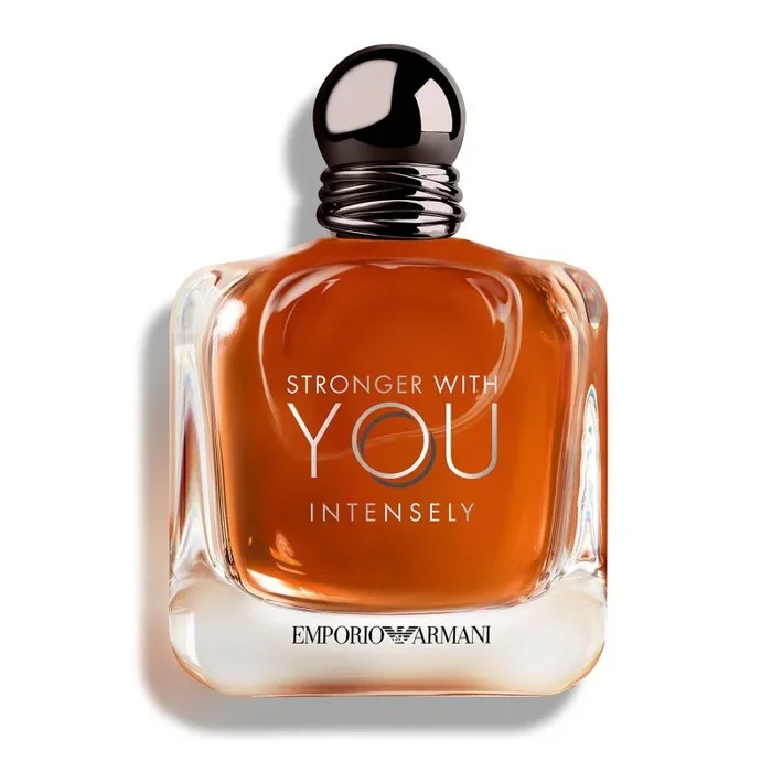 Emporio Armani Stronger With You Intensely Eau de Parfum Armani Beauty para hombre, aroma a madera de fougère-ámbar con notas de pimienta rosa, lavanda y vainilla, 150 ml