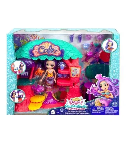 Enchantimals Royal Ocean Kingdom Cafetería submarina de Martina Mermaid Muñeca con Tienda de Juguete, Mascotas y Accesorios