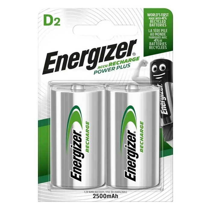 Energizer lote de 3 Blisters de 2 pilas recargables HR20 Power Plus D 2500 mAh