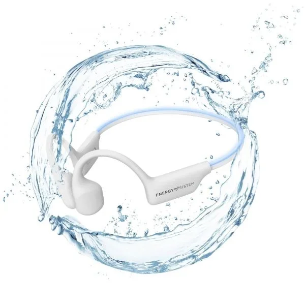 Energy sistem auriculares de conduccion osea – bluetooth 5.4 – ipx8 – 8gb memoria – 11h autonomia – carga rapida – luces led – microfono integrado – color blanco