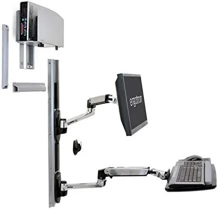 Ergotron LX Sistema de Montaje en Pared con Soporte CPU Medium – Plata