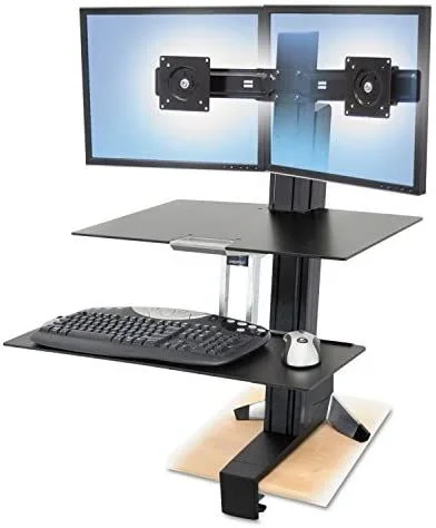 Ergotron WorkFit-S, Dual with Worksurface+ Negro Carro para administración de tabletas