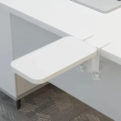 Escritorio de Computadora con Brazo Giratorio y Tabla de Madera Blanca