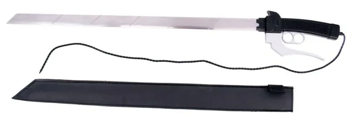Espada S5073 Modelo espada pistola de Ataque de los Titanes, réplica No oficial, con un tamaño total de 89 cm, hoja de acero con funda.