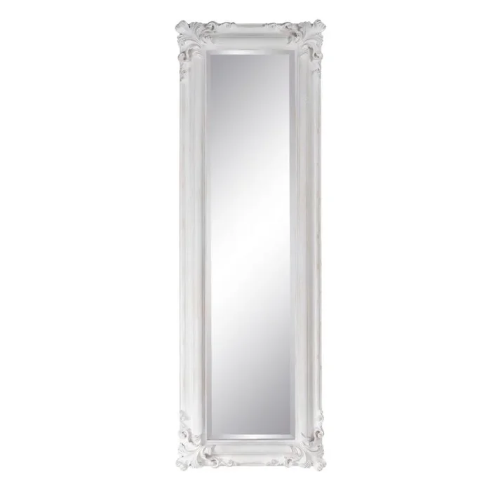 Espejo 46 x 6 x 147 cm cristal madera blanco