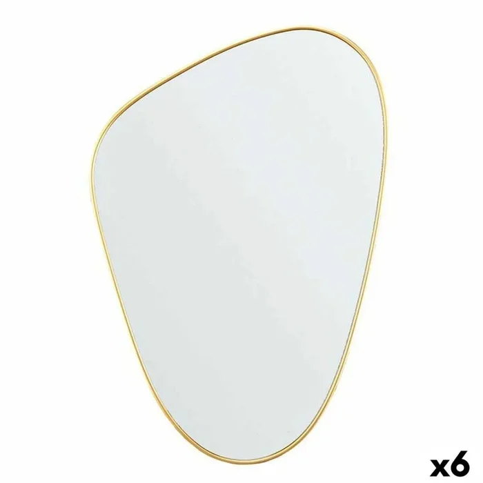 Espejo de pared abstracto dorado polipropileno 40 x 60 x 2,5 cm (6 unidades)