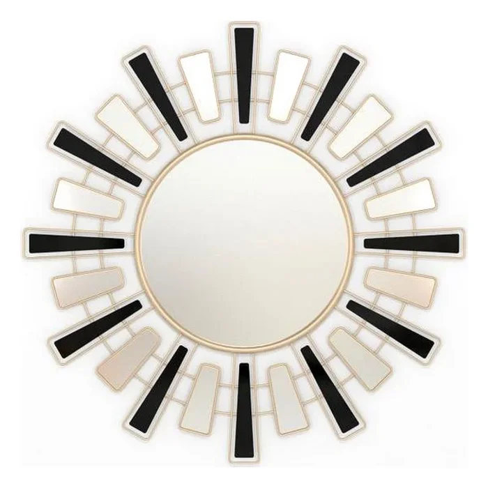 Espejo de pared dkd home decor negro dorado metal cristal 80 x 2 x 80 cm