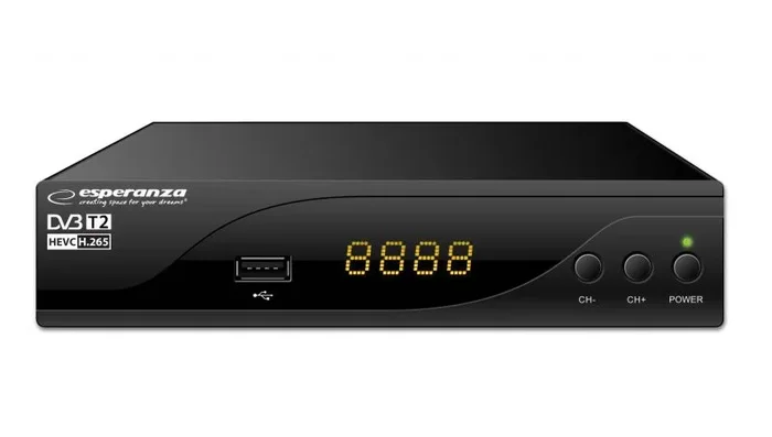 Esperanza EV105P descodificador para televisor Cable Negro